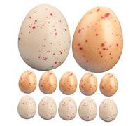 OUNONA 20pcs Speckled Decorative Eggs Artificial Bird Eggs for DIY Projects for Easter Displays Gardens and Creative Decor Yellow White Each
