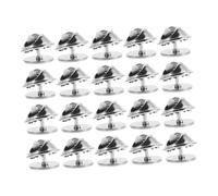 OUNONA 20PCS Stainless Steel Pin Backs Butterfly Clutch Locking Brooch Holder for DIY Jewelry Crafts Durable Accessory for Business Party and Casual Wear