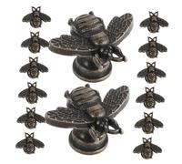 OUNONA 20pcs Vintage Metal Bee Shape Cabinet Knobs Decorative Small Bees Pull Handles for Drawer Dresser Wardrobe Cupboard Antique Animal Motif Home Furniture
