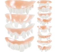 OUNONA 24pcs Halloween False Teeth Denture Set in Pvc Material with 12 Exaggerated Styles, Easy to Wash and Safe to Wear for Halloween and Cosplay Party Favors