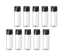 OUNONA 24Pcs Mini Essential Oil Sample Bottles Glass Vials with Leak Design for DIY Aromatherapy Travel Friendly Cosmetic Containers Black Seal to Prevent