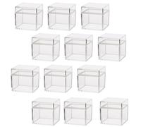 OUNONA 24pcs Square Plastic Candy Boxes with Lid, Simple and Delicate Storage Containers for Holding Treats and Prizes, for Party and Christmas Favour Packaging