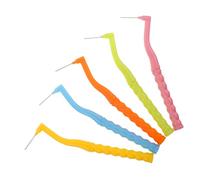 OUNONA 25pcs Interdental Brushes Orthodontic Toothpick Cleaner with Soft Silicone Bristles for Sensitive Gums Plaque Removal and Braces Cleaning Plastic Picks for Home Travel and Hotel