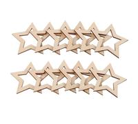 OUNONA 25pcs Unfinished Hollow Wooden Star Ornaments Natural Smooth Wood Slices for DIY Crafting Painting Christmas Tree Hanging Decorations Rustic Wall Art Decor
