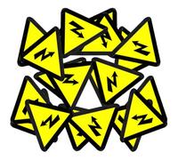 OUNONA 25pcs Yellow Adhesive Warning Stickers High Voltage Caution Labels Safety Signs for Electric Box and Equipment Suitable for Warehouse and Community Center