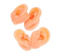 OUNONA 2Pair Realistic Soft Silicone Ear Model for Piercing Practice and Jewelry Display Flexible Left Right Fake Ears for Acupuncture Teaching and Hearing Science Training