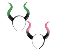 OUNONA 2pc Demon Horns Headband for Women Men Cosplay - Devil Horns Headband for Adult - Halloween Costume Accessories for Boys Girls