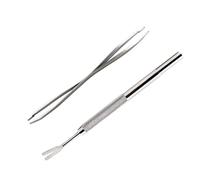 OUNONA 2pcs 2pcs Stainless Steel Removal Tool Set for Cats and Dogs Lightweight and Easy to Carry, for Removing Larger Embedded Parasites When You Take a Trip or Visit Your Local Park