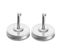 OUNONA 2pcs 304 Stainless Steel Oil Spout Lids Leakproof Tin Caps Silicone Gasket for Mason Jar 70mm Narrow Diameter Jar Collection Bottle