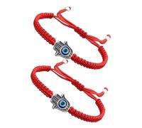OUNONA 2pcs Adjustable Handmade Braided Evil Eye Charm Red Amulet for Women and Men Design for Comfortable Fit Protective to Ward Off Negative and Enhance Appearance