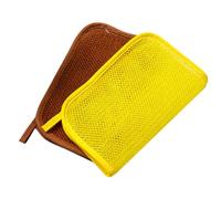 OUNONA 2pcs African Exfoliating Bath Net Sponge Nylon Back Exfoliator Shower Scrubber Lightweight Portable for Face Cleaning Random Color