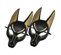 OUNONA 2pcs Anubis Costume Mask for Halloween Parties Lightweight Comfortable Egyptian Cosplay Accessory Unique Design for Masquerade Events Fit for All Head