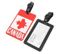 OUNONA 2pcs Baggage Tag Luggage Tag Canada Flag Design PVC Reusable Simulated Lost Recognition Technology for Canadian Travelers Boarding Pass Holder Travel