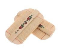 OUNONA 2pcs Bamboo Fine Tooth Dandruff Comb Double Sided Pet Hair Grooming Comb for Women Portable Natural Hair Strainer for Dandruff Removal