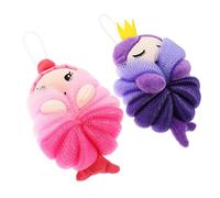 OUNONA 2Pcs Bathing Balls Cartoon Body Scrubber Mermaid Crown Exfoliating Loofah Sponge for Fun Shower Experience Soft and Skin Friendly Bath Supplies
