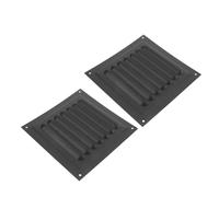 OUNONA 2Pcs Black Louvred Wall Vent Covers with Mesh 150X150Mm Rainproof Ventilation Hood for Bathroom Exhaust Fans Rv Roof Vent Cover Replacement