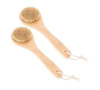 OUNONA 2pcs Boar Bristle Shower Brush Exfoliator Body Scrub Wet Dry Brush Back Scrubber