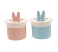 OUNONA 2pcs Bunny Ear Foaming Cup Facial Cleansing Tool Pink Blue Skincare Foam Maker for Face Wash and Shower Shampoo Bubble Creation
