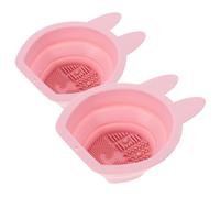 OUNONA 2pcs Bunny-shaped Silicone Makeup Brush Cleaner Makeup Brush Cleanser Easy to Store Use Safe for Hands