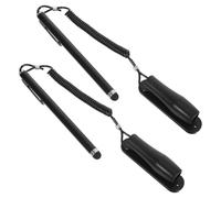 OUNONA 2pcs Capacitive Touchscreen Stylus Pen with Spring Coil Lanyard and Pen Holder, Plastic Material, Smooth Touchscreen Experience, for Tablets and Phones during Online Classes