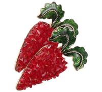 OUNONA 2pcs Carrot Brooch Pin Set with Sparkling Rhinestone Appeal, Zinc Alloy Material, Unique Veggie Design, Decorative Accessories for Clothes, Jackets, Hats, Scarves, and Backpacks,