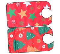 OUNONA 2Pcs Christmas Adult Bibs for Elderly Polyester Folding Clothing Protector with Xmas Tree and Star Prints Lightweight Feeding Bibs for Men Women Seniors