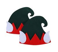 OUNONA 2pcs Christmas Elf Hats Adult Costume Props Lightweight Xmas Party Supplies Festive Accessory for Holiday Celebrations and Stage Performances