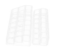 OUNONA 2pcs Clear Lipstick Storage Boxes with Slots Transparent Desktop Lip Gloss Display Stand for Bedroom Vanity Space Saving Cosmetic Organizer Rack for Makeup Storage