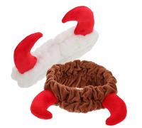 OUNONA 2pcs Cosmetic Skincare Headbands for Women Elastic Spa Makeup Hair Bands with Charming Horn Design Soft and Durable for Face Washing Shower Yoga and Facial Masks