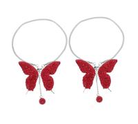 OUNONA 2pcs Crystal Butterfly Car Hanging Accessories Red Rear View Mirror Charms for Women Decorative Pendant Ornaments Easy to Hang Compatible with All Vehicle Models