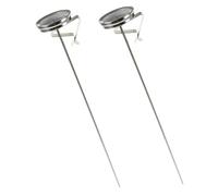 OUNONA 2pcs Deep Fryer Thermometers Stainless Steel Oil Temperature Measuring Tool with Clip Instant Read Food Probe for Accurate Cooking and Grilling Large Dial for Easy Reading