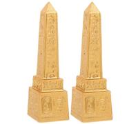 OUNONA 2pcs Egyptian Resin Goddess Statue with Golden Finish Wear-resistant and Ornamental Effect Desktop Egyptian Tower Figurine Elegant Ancient Decor for Home and Office