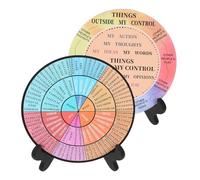 OUNONA 2pcs Emotion Wheel Desktop Decoration with Stand, Psychological Feelings Chart for Office and Home Mental Health Décor, Decorative Emotion Wheel Ornament for Therapy and Wellness