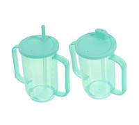 OUNONA 2pcs Ergonomic Cups for Elderly Care Non Spill Drinking Cup with Straw for Comfortable Liquid Feeding for Disabled Patients Grip for Daily Use