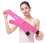 OUNONA 2pcs Face Lifting Belt V Shape Thin Face Strap for Chin Support Elastic Design Snoring and Skin Firming Bandage Black and Rosy
