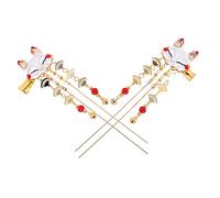 OUNONA 2pcs Fox Tassel Alloy Hair Clips Vintage Chinese Theme Headpieces Unique Cartoon Design Durable Hairpins for Women Holiday Accessory Random Color