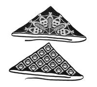 OUNONA 2pcs Gothic Crochet Headband Skull Spider Pattern Knitted Triangle Bandana for Halloween Costumes Lightweight Comfortable Head Scarf for Women