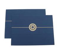 OUNONA 2pcs Graduation Party Certificate Envelope Paper Document Holder Document Cover in Blue Elegant Paperboard Certificate Cover at Office or Home