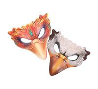 OUNONA 2pcs Halloween Masquerade Bird Half Masks Lightweight Reusable Costume Party Masks with Eye for Festival and Cosplay Decor