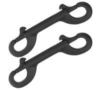 OUNONA 2pcs Heavy Duty Double Ended Clips for Dog Leash and Feed Buckets, Stainless Steel Metal Buckle Double Sided Swivel Hook, Quick Attachment and Rust Resistant Secure Spring Buckle