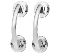 OUNONA 2PCS Heavy Duty Suction Cup Handles Removable Self Adhesive Grab Bars for Bathroom Safety Portable Handrails for Smooth Glass and Tile Surfaces Easy Installation and Cleaning
