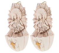 OUNONA 2pcs Holy Water Font Wall Hanging Decor Resin Ornament for Living Sacred Atmosphere Enhancer for Family Entrances and Religious Spaces