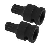 OUNONA 2pcs Impact Triple Square Spline Socket Stubby Remover Tool for Rear Brake Caliper Screws Low Profile Design with Comfortable Grip for Precise Automotive Repair