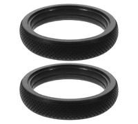 OUNONA 2pcs Inch Stroller Replacement Rubber Outer Tire with Anti-Slip Tread, Wear-Resistant and Quick Installation, Universal Fit for Front and Rear Wheels, Suitable for Parks