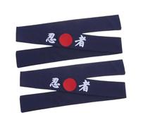 OUNONA 2pcs Japanese Style Chef Headband Authentic Ninja Print Wide Cloth Bands for Cooking Sports Cosplay Comfortable and Stylish Hair Accessory for Women and Men