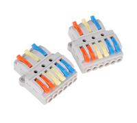 OUNONA 2pcs Lever Wire Connectors Quick Splice Electrical Cable Connector Blocks Out Compact Nylon Copper Insulated Terminals for Home and Automotive Wiring