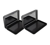 OUNONA 2Pcs Matte White Eyeshadow Powder Cases with Mirror Refillable Empty Makeup Containers for DIY Makeup Storage Portable Blush Organizer for Women