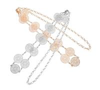 OUNONA 2pcs Metal Waist Chain Belt Women Lightweight Durable Belly Chain for Jeans Dress Casual Wear Fashion Accessories Gold Silver