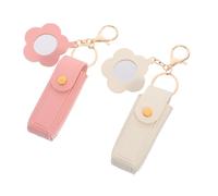 OUNONA 2pcs Mini Lipstick Storage Box Portable Lipstick Holder Case for Travel Makeup Organizer Mirror for Purse