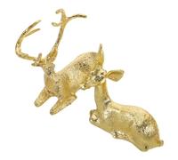 OUNONA 2Pcs Mini Reindeer Resin Statues Nordic Style Desktop Ornament for Home Decor for Entryway Table Christmas Table Decoration Compact Design